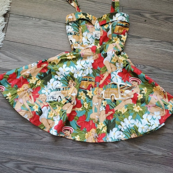 Miss Lulo Dresses & Skirts - Miss Lulo Pinup Style Dress Hawaii Retro